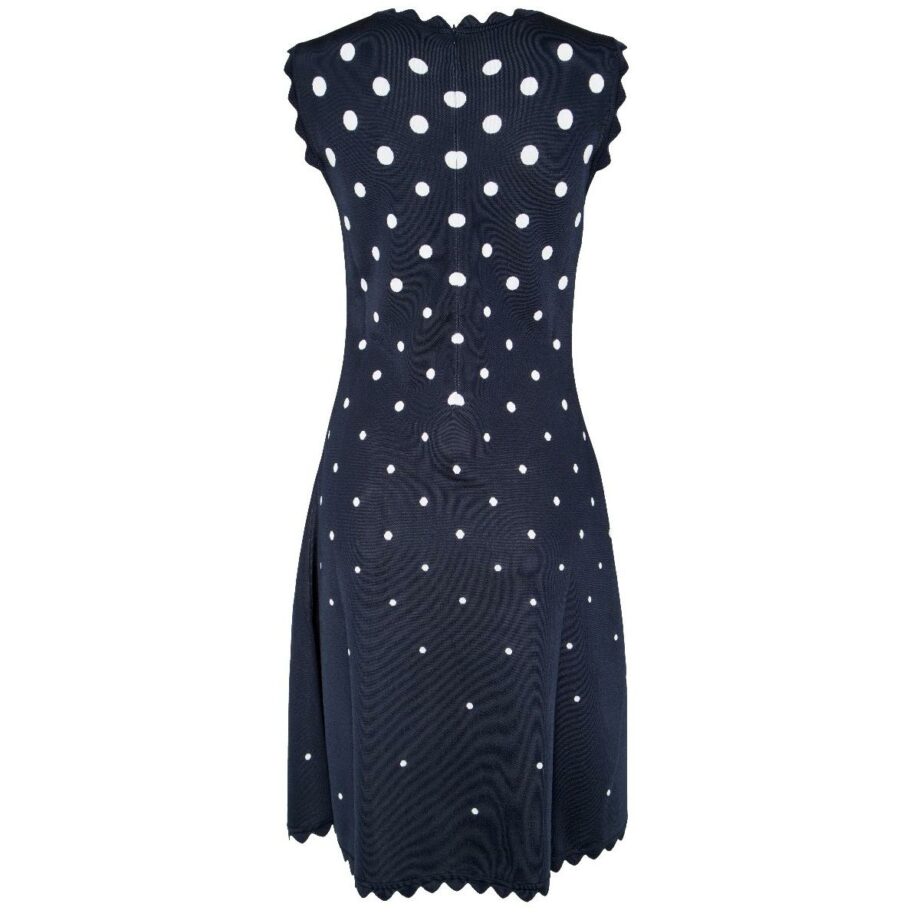 Tapered knit dress with polka dots