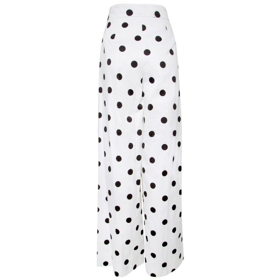 Marlene pants with high waist cut and polka dot print