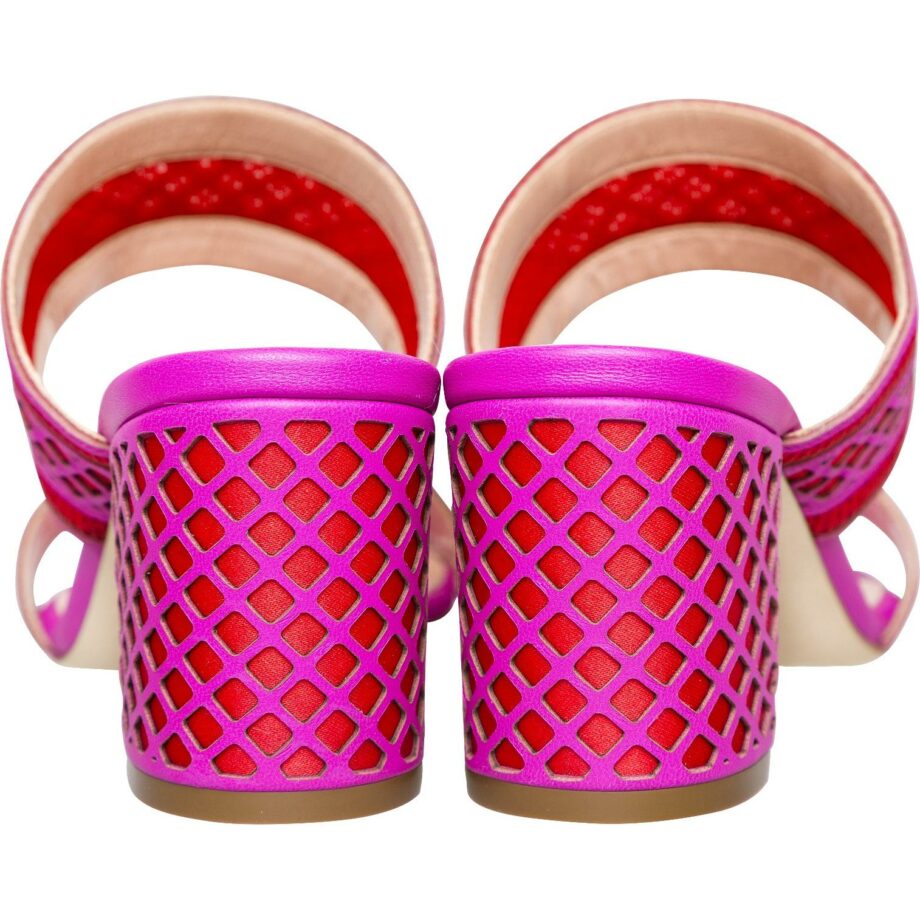 Sandals with double strap and net-look