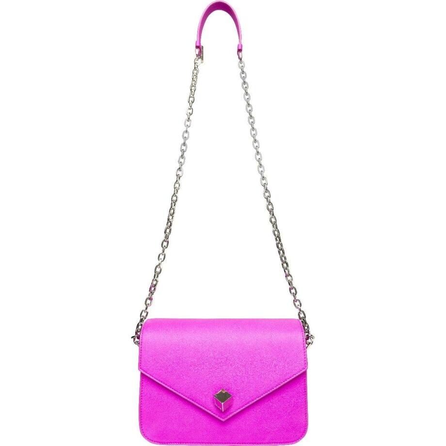 Shoulder bag with chain strap and decorative clasp