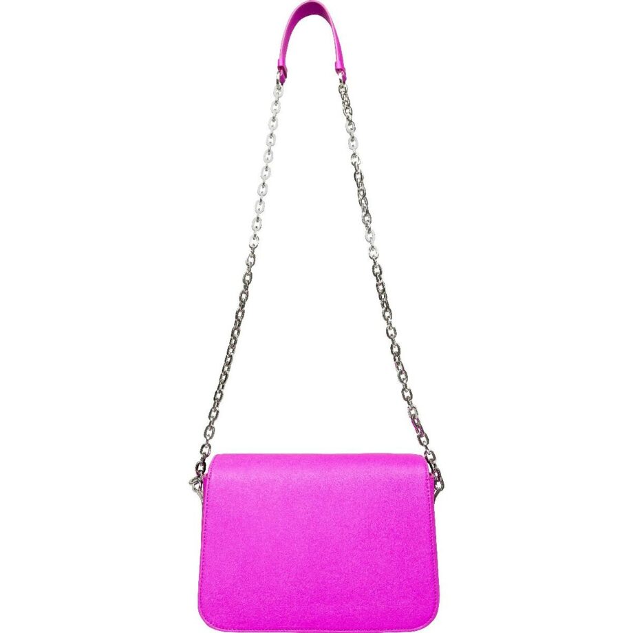 Shoulder bag with chain strap and decorative clasp