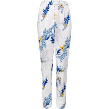 Straight cut high-waist pants with floral print