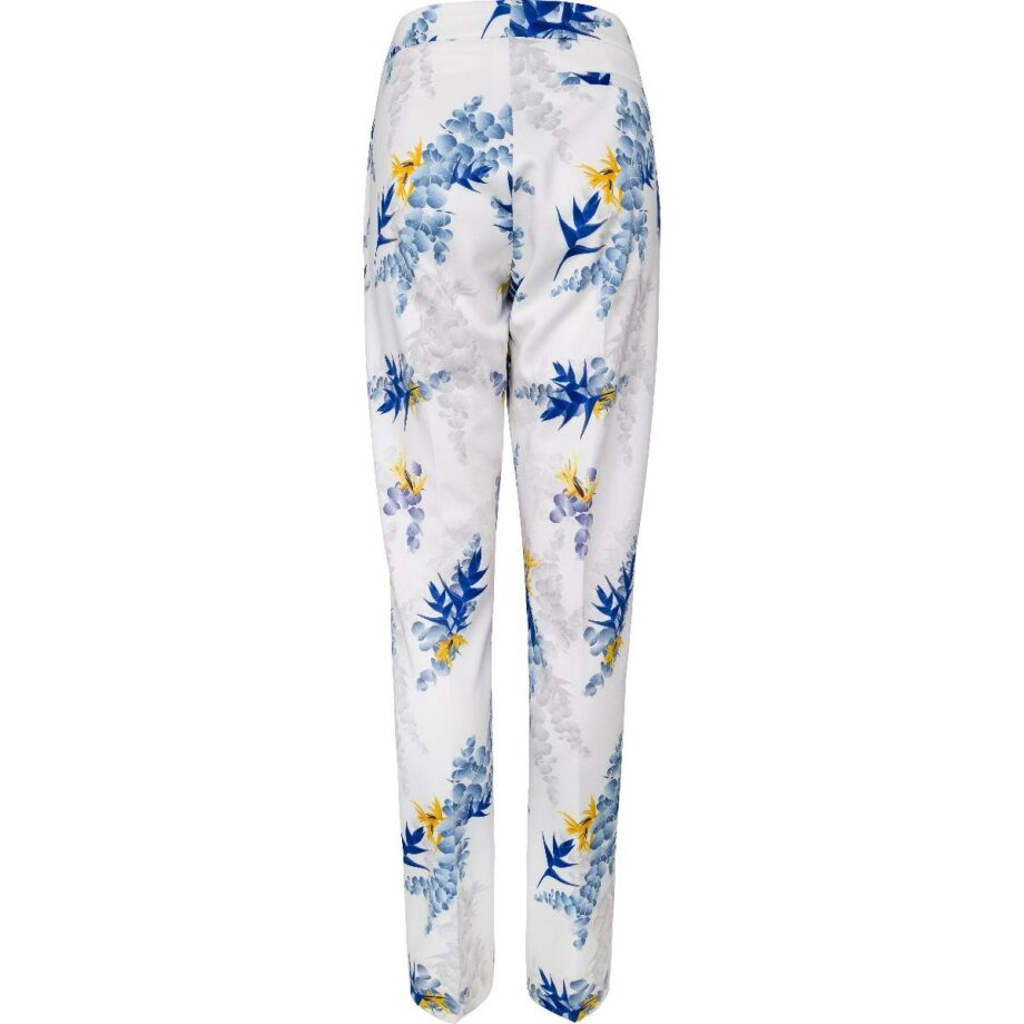 Straight cut high-waist pants with floral print
