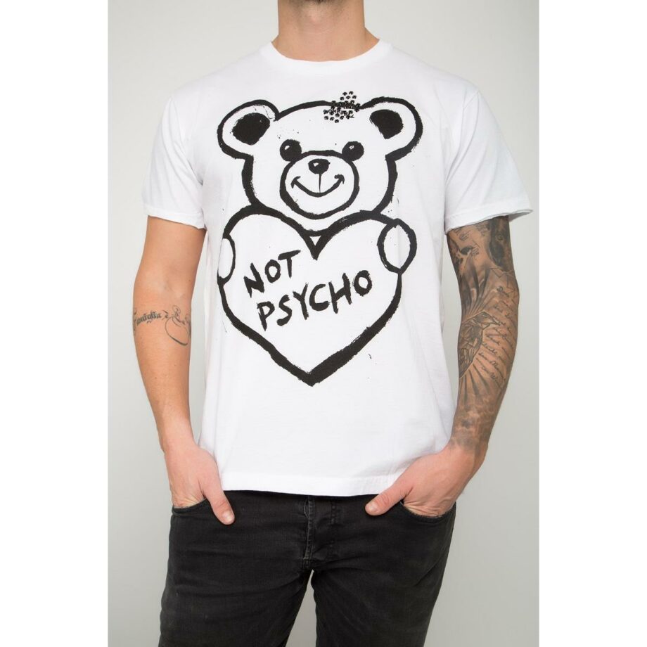 Unisex-Shirt with psycho Teddy print and Swarovski rhinestones