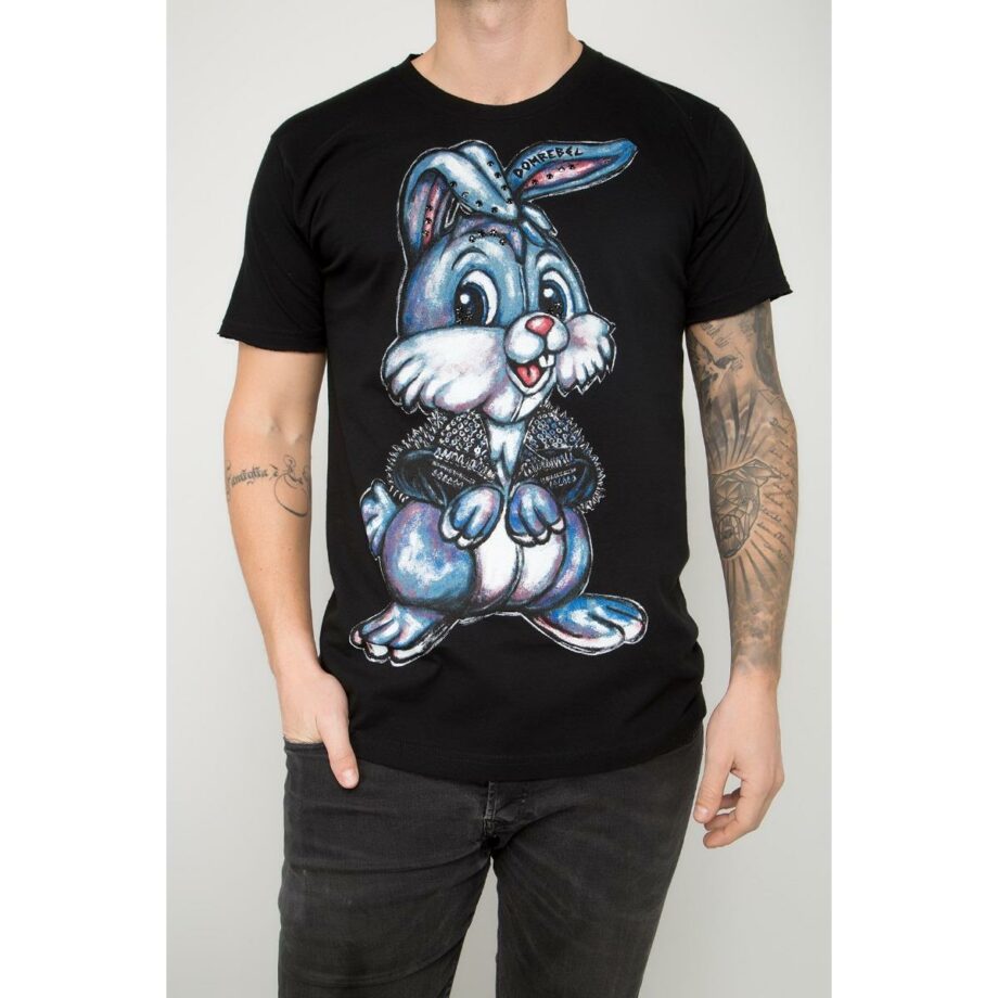 Unisex-Shirt with bunny print and Swarovski rhinestones