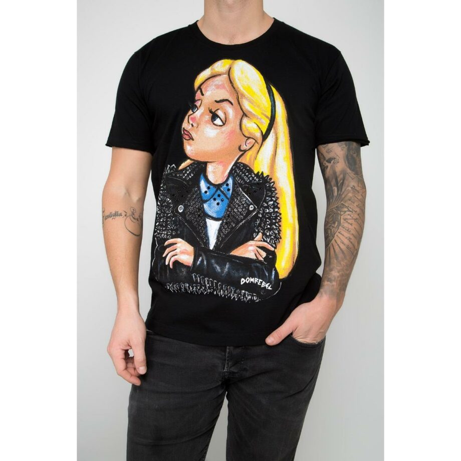 Unisex-Shirt with Alice in Wonderland print and Swarovski rhinestones