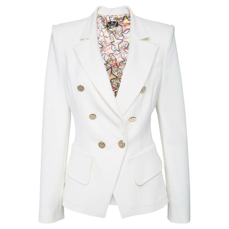 Tapered slim cut blazer with multicolor lining