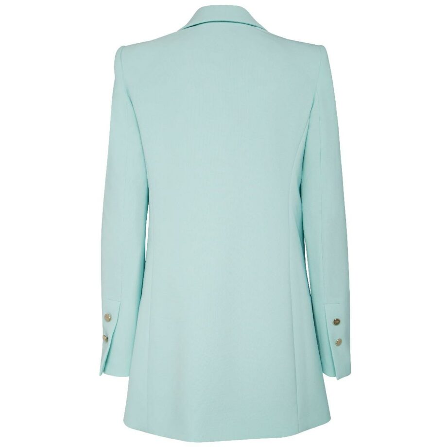 Long blazer with straight cut and shoulder pads