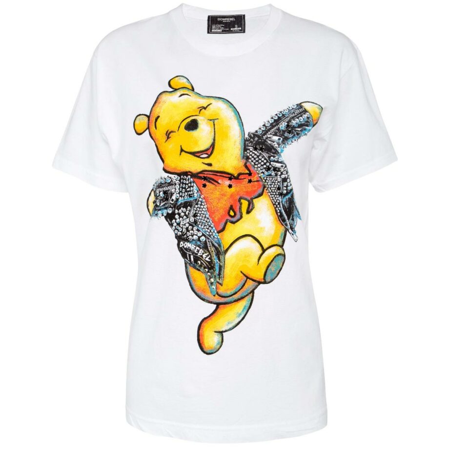 Unisex-Shirt with Winnie-Pooh print and Swarovski rhinestones