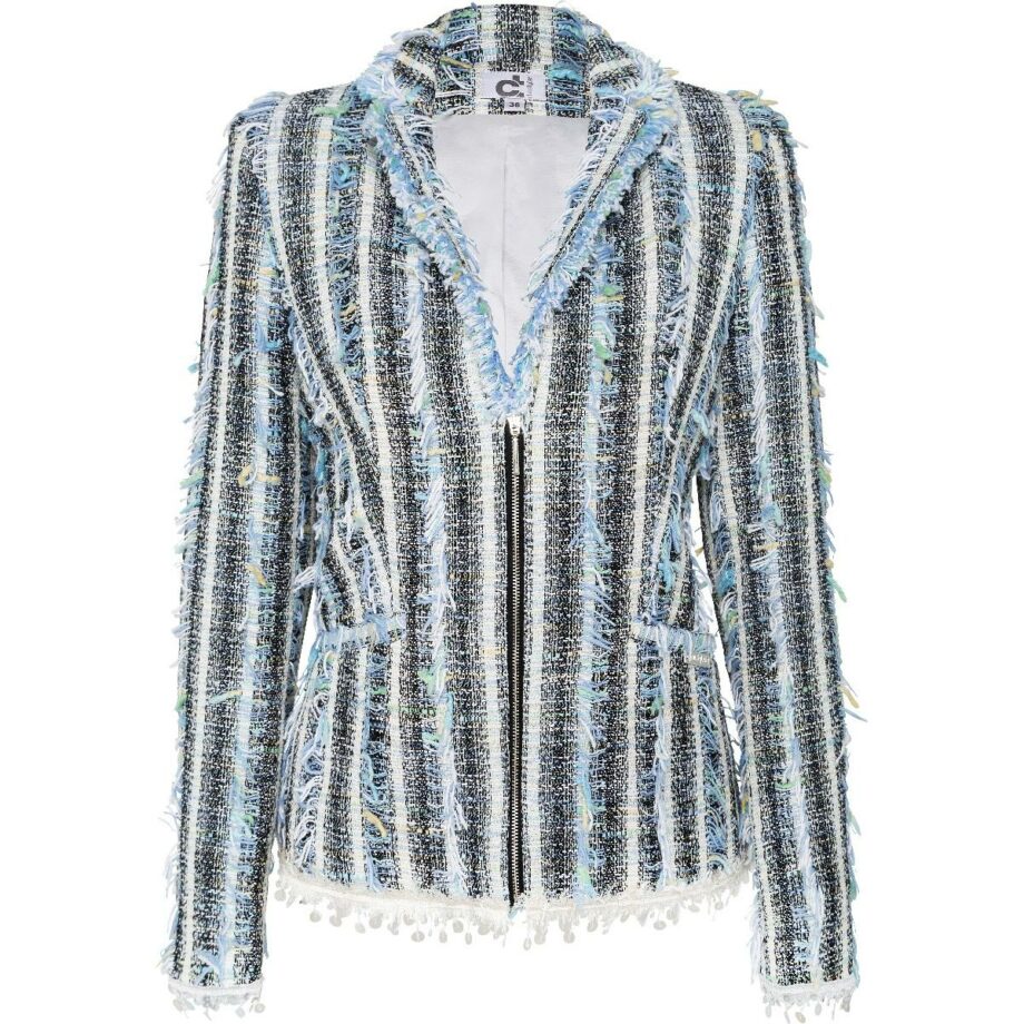Blazer with fringes and metallic details