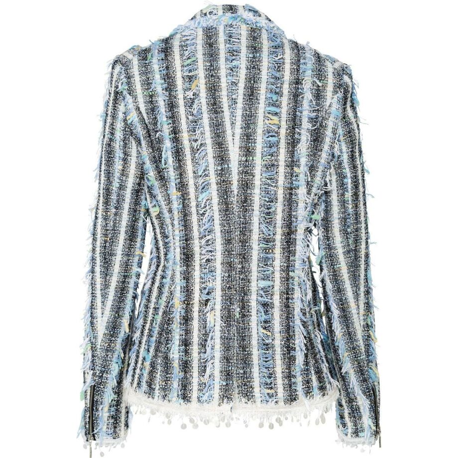 Blazer with fringes and metallic details