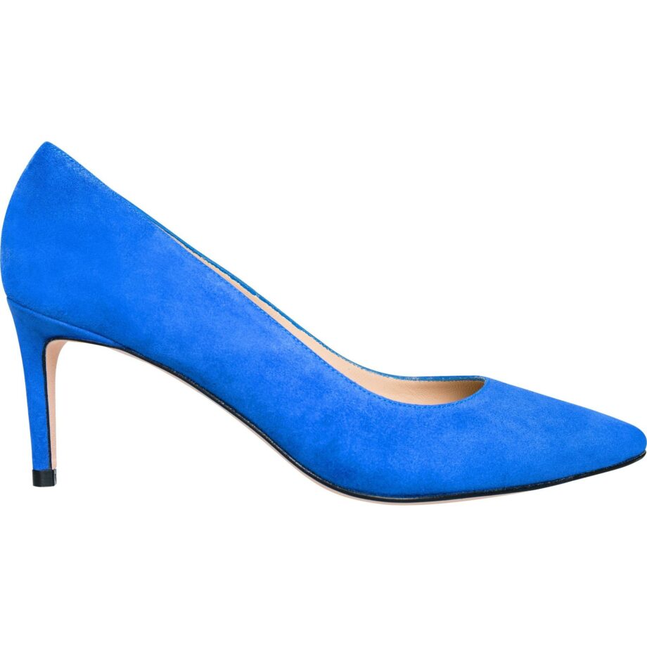 Suede pumps with kitten heel