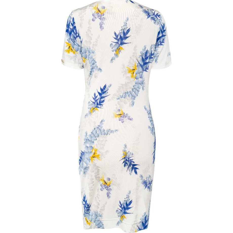 Knee-length stretch dress with floral print