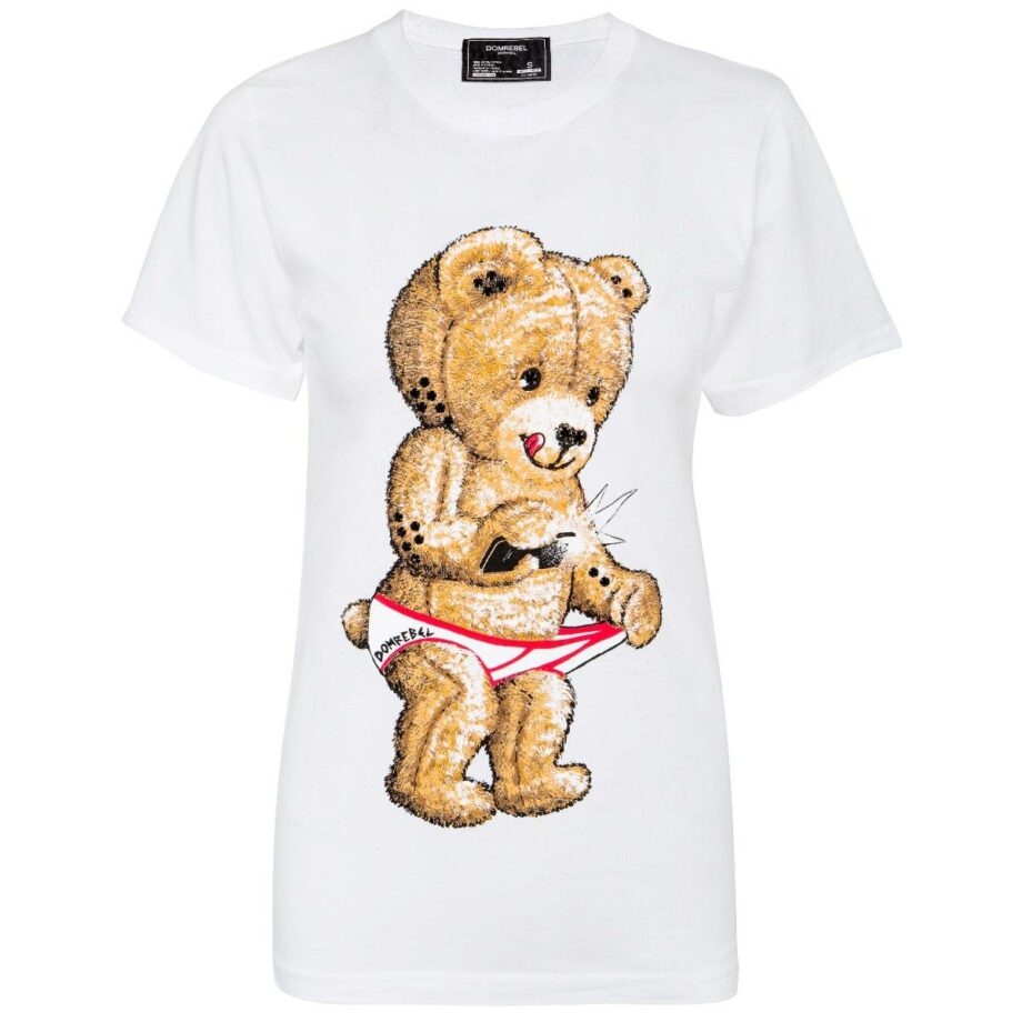 Unisex-Shirt with Teddy print and Swarovski rhinestones