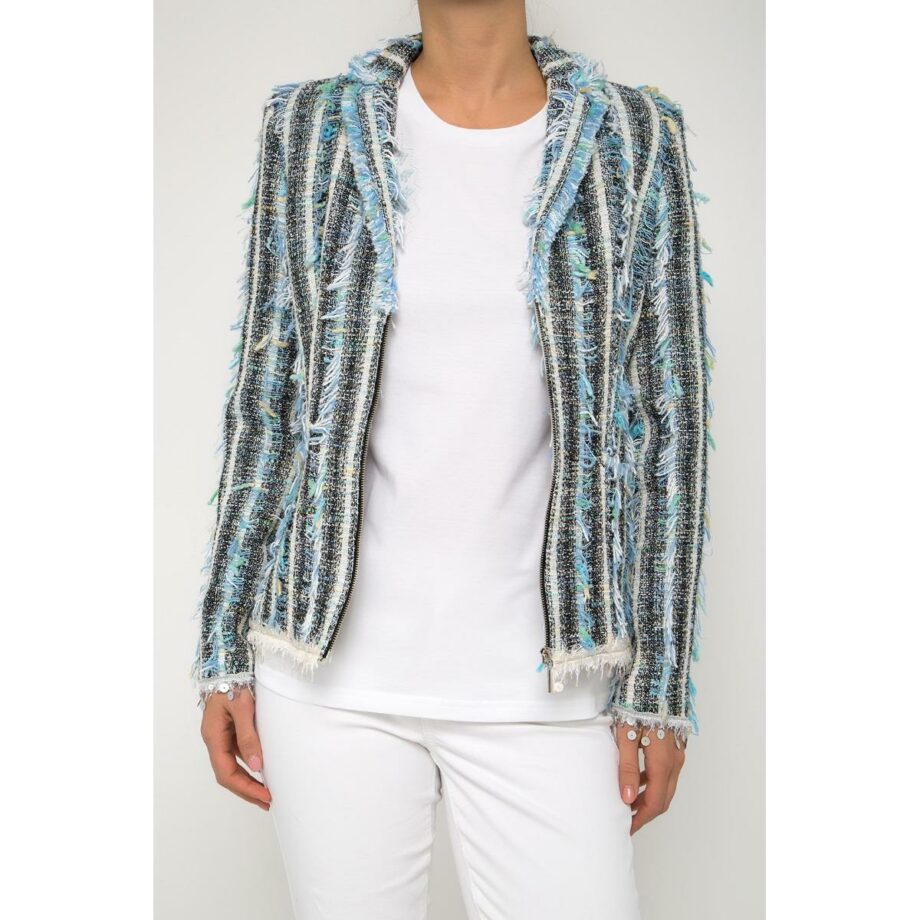 Blazer with fringes and metallic details