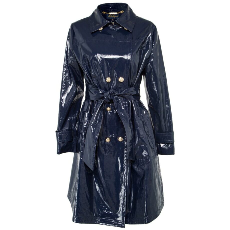 Rain coat with button details and waist belt