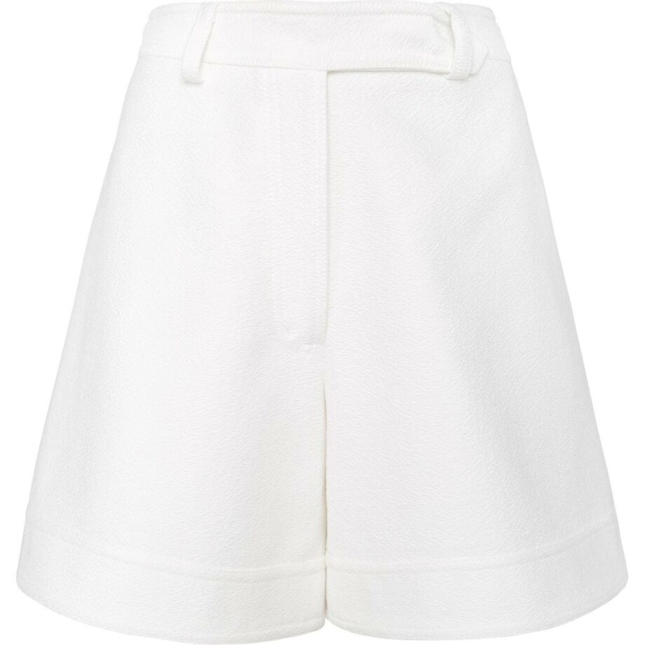 Tapered cotton shorts with high waist cut