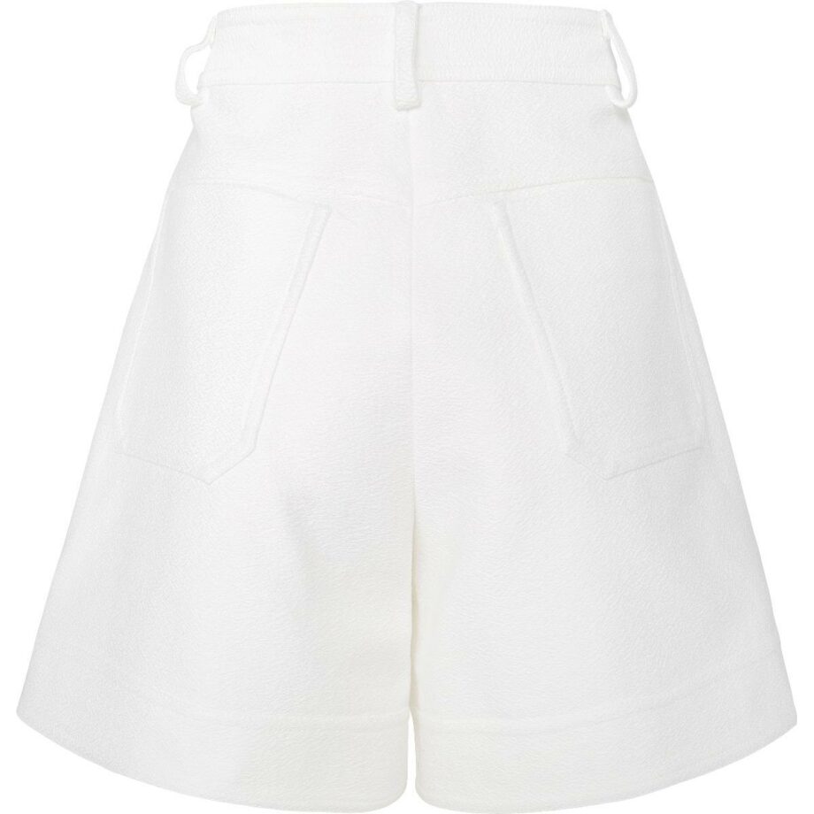 Tapered cotton shorts with high waist cut