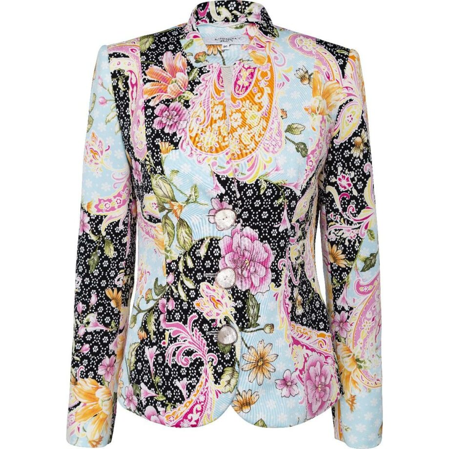 Slightly tapered blazer with phantasy print