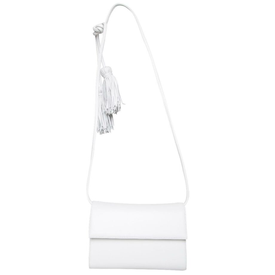 Small leather bag with tassel detail