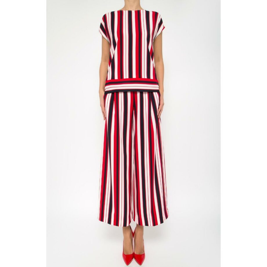 Short culotte with stripe print