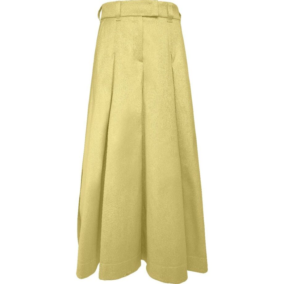 Culotte with high waist cut and metallic shimmer