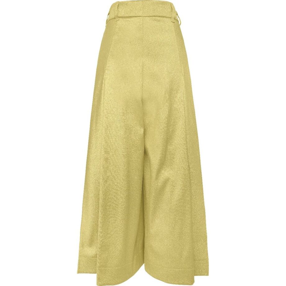 Culotte with high waist cut and metallic shimmer