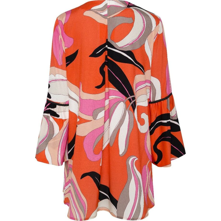 Stretch silk tunic with phantasy print
