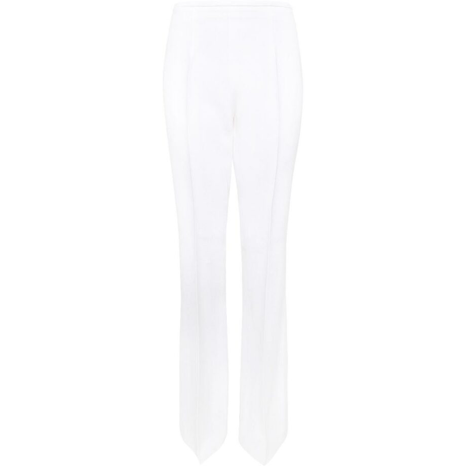 Flared pants with high waist and crease