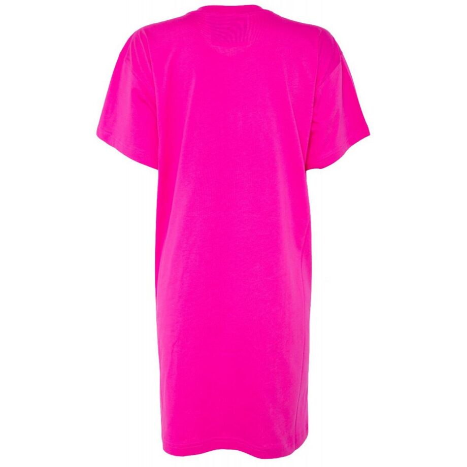 Short cotton dress with logo print