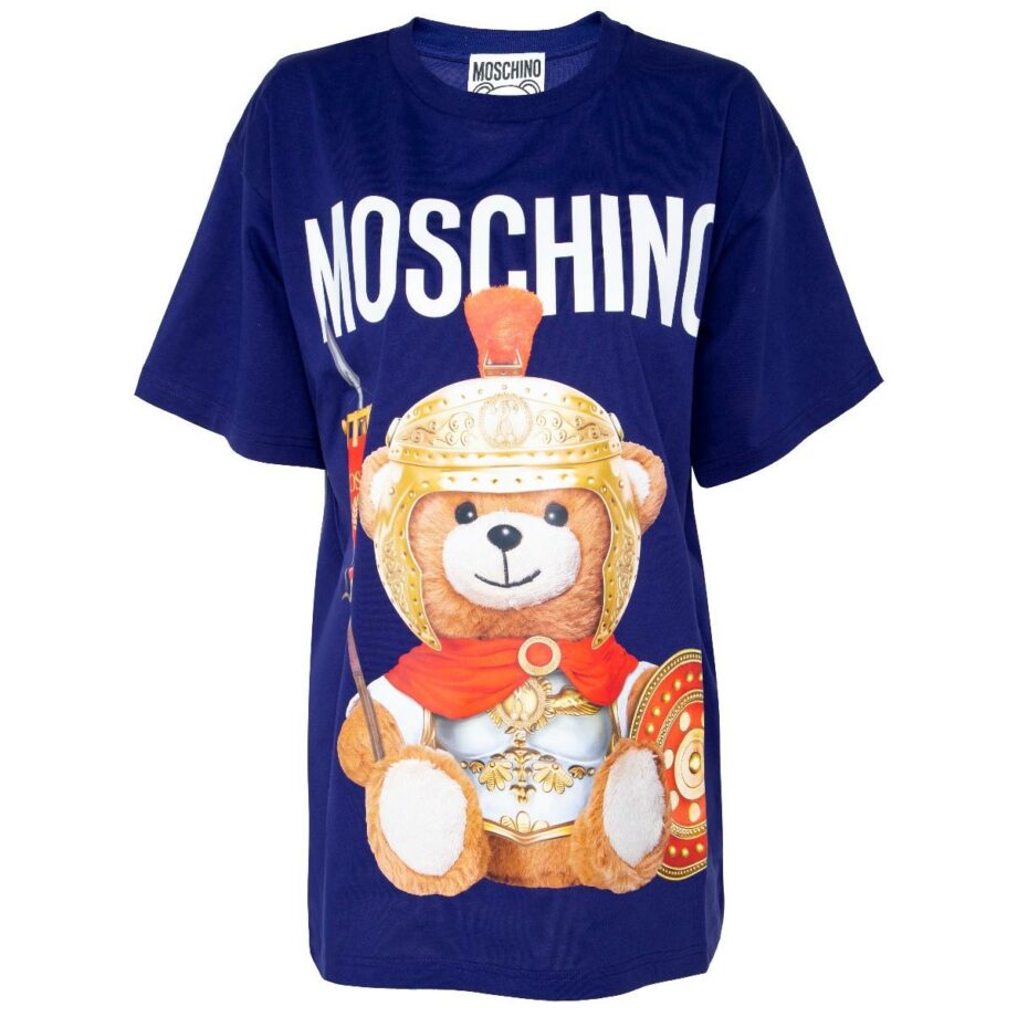 Oversize cotton t-shirt with teddy print