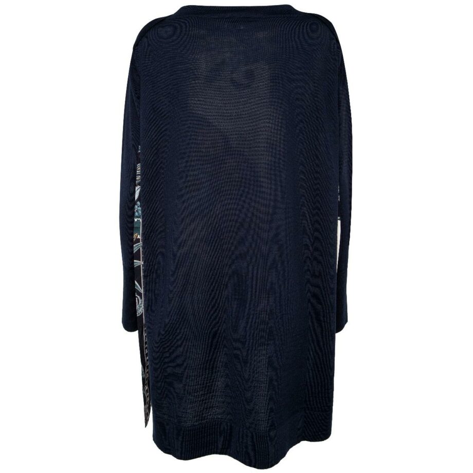 Virgin wool tunic with silk front