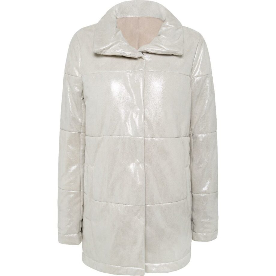 Padded lambs leather jacket with decent metallic details