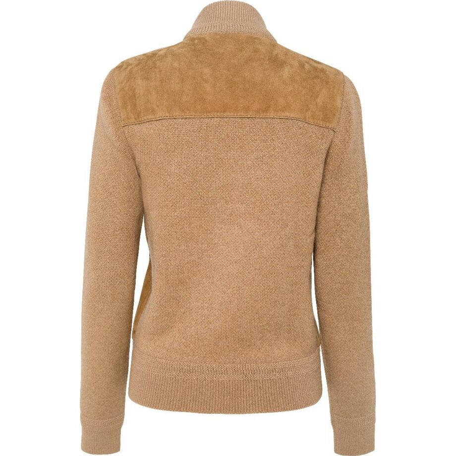 Cashmere jacket with leather front