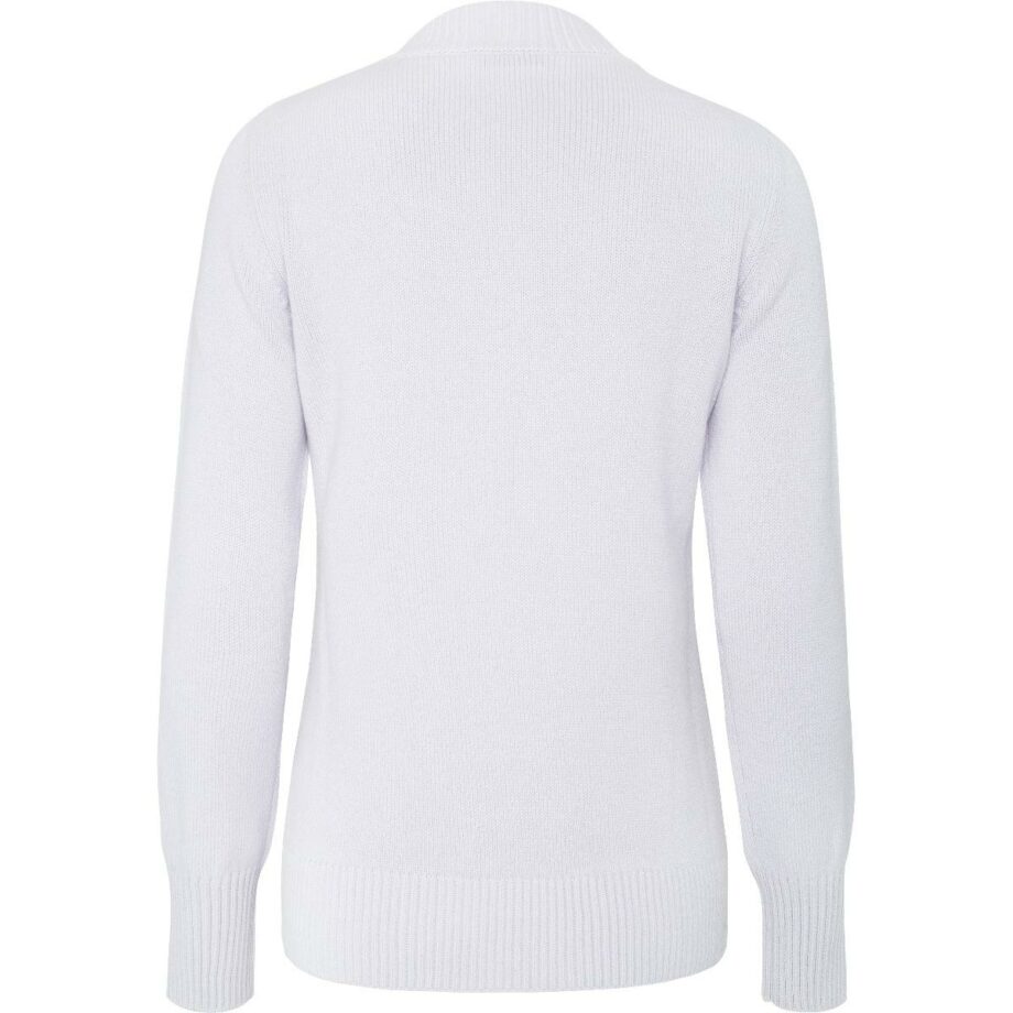 Cashmere pullover with small banded collar