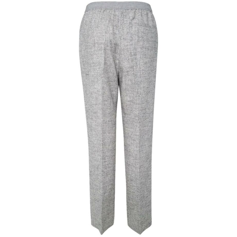 Straight cut wool pants with elastic waistband