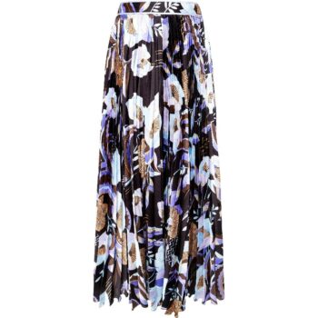 Pleated maxi skirt with floral print