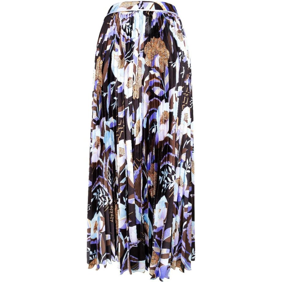 Pleated maxi skirt with floral print
