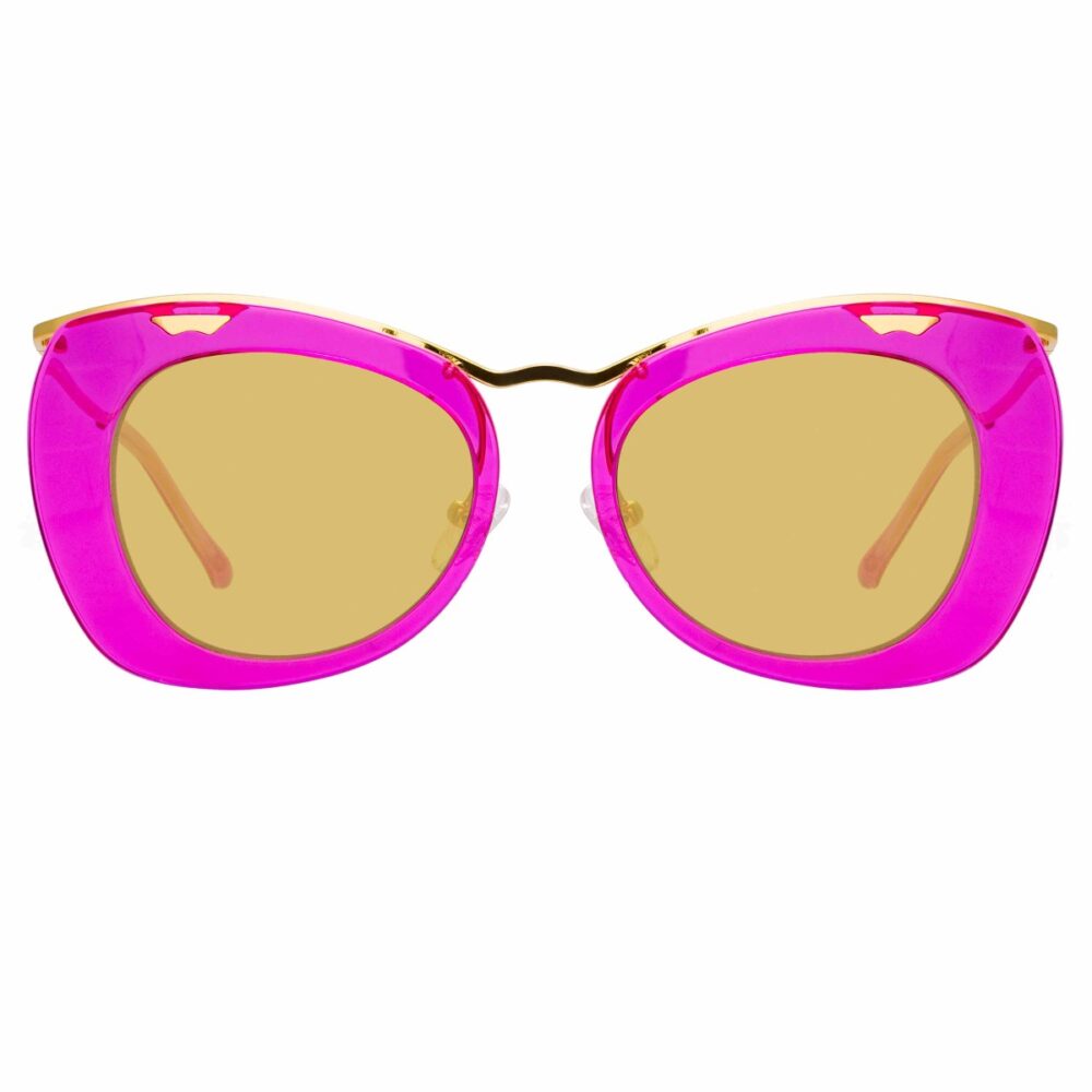 Sonnenbrille mit Cat-Eye-Rahmen und Kontrastfarbe -166716