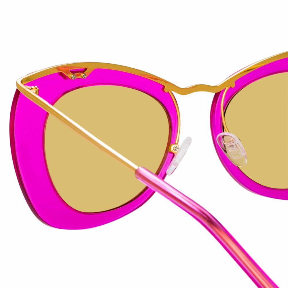 Sonnenbrille mit Cat-Eye-Rahmen und Kontrastfarbe -166715