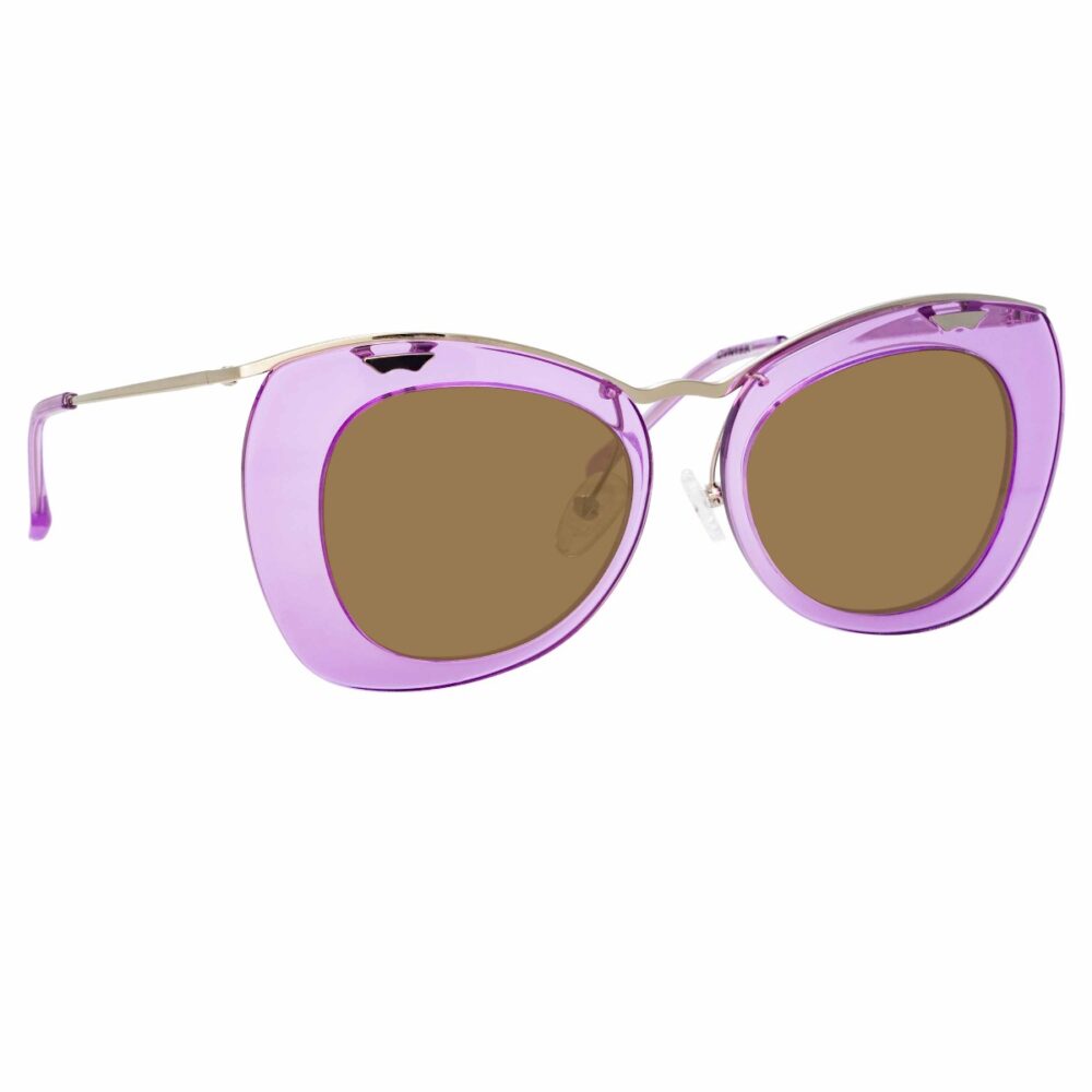 Sonnenbrille mit Cat-Eye-Rahmen und Kontrastfarbe-0
