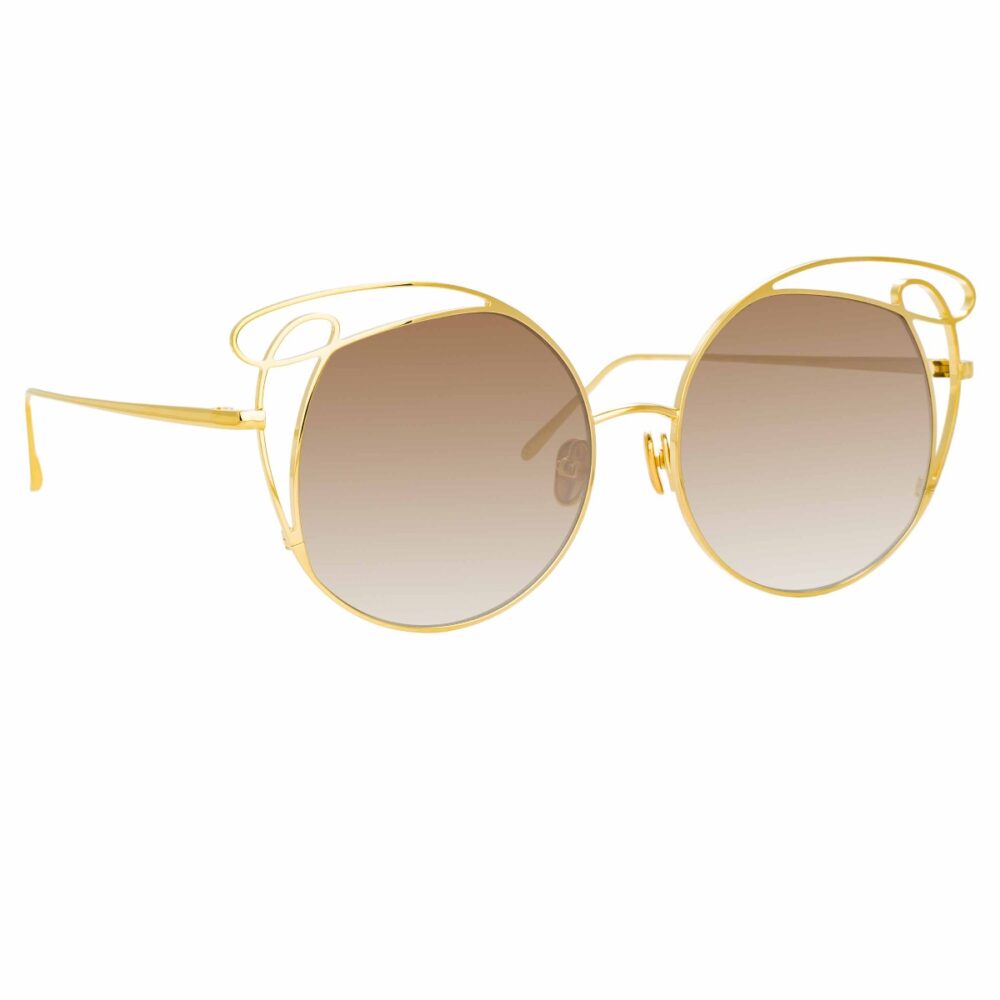 Oversized-Sonnenbrille aus Titan und speziellem vergoldetem Rahmen -0
