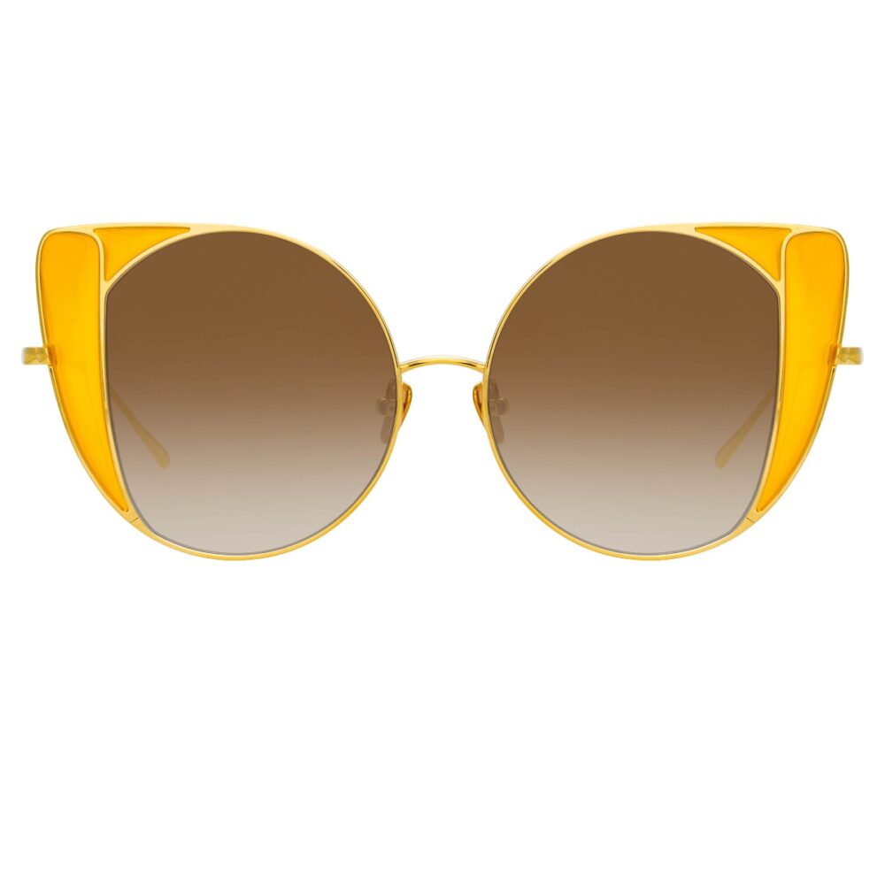 Vergoldete Sonnenbrille mit Cat-Eye-Rahmen und Farbdetail -166800