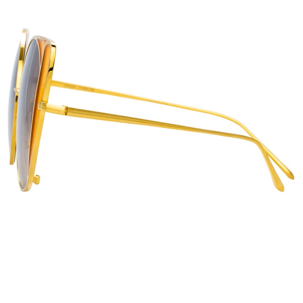 Vergoldete Sonnenbrille mit Cat-Eye-Rahmen und Farbdetail -166801