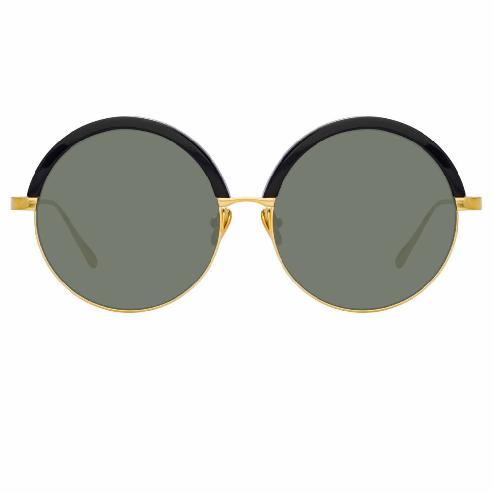 Vergoldete Sonnenbrille mit rundem Rahmen-166860