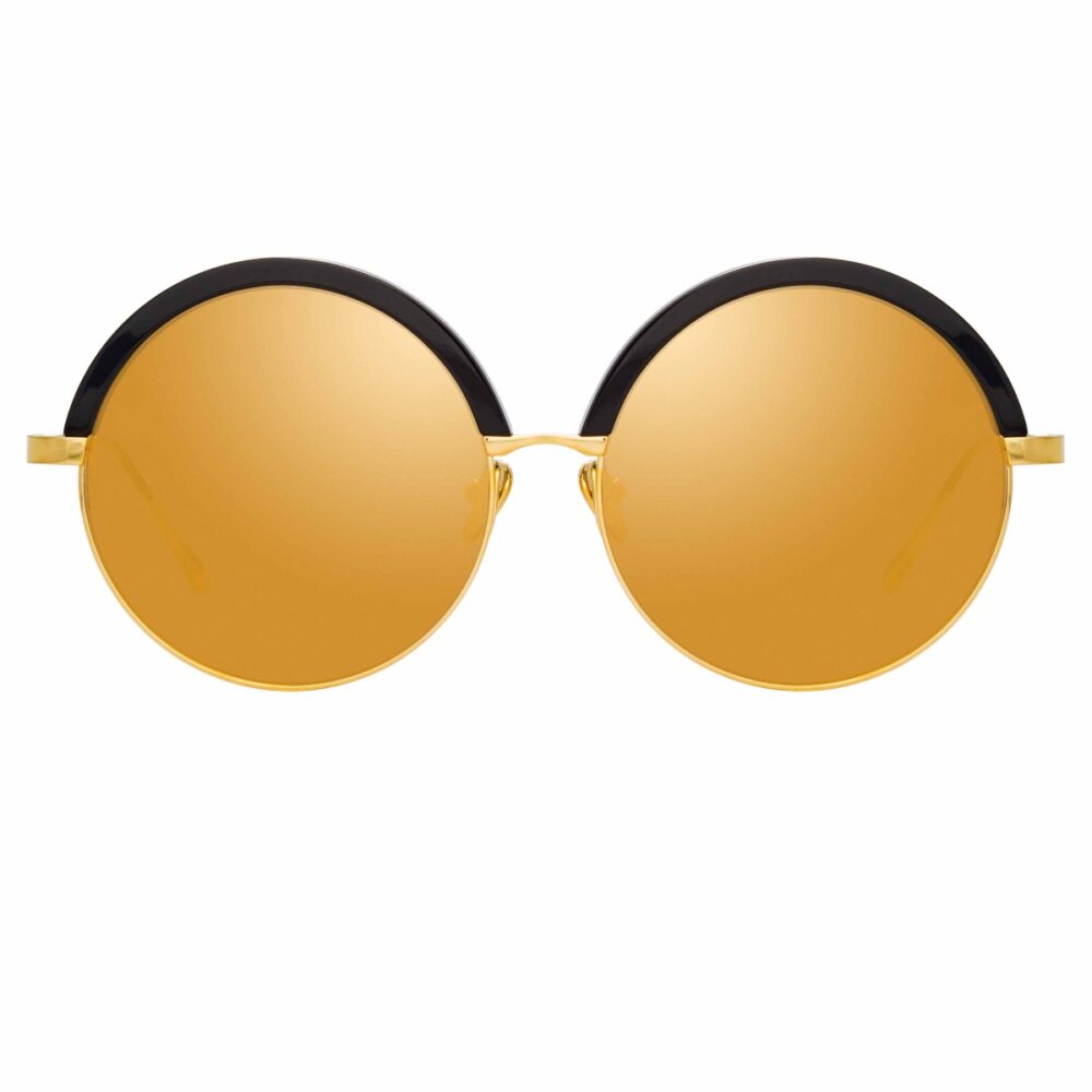 Vergoldete Titan Sonnenbrille mit rundem Rahmen-166875