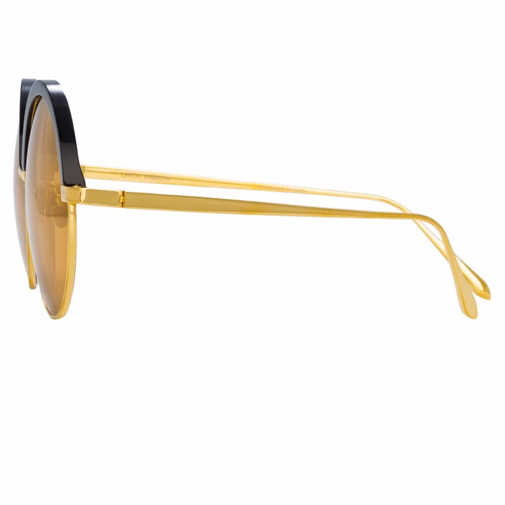 Vergoldete Titan Sonnenbrille mit rundem Rahmen-166876