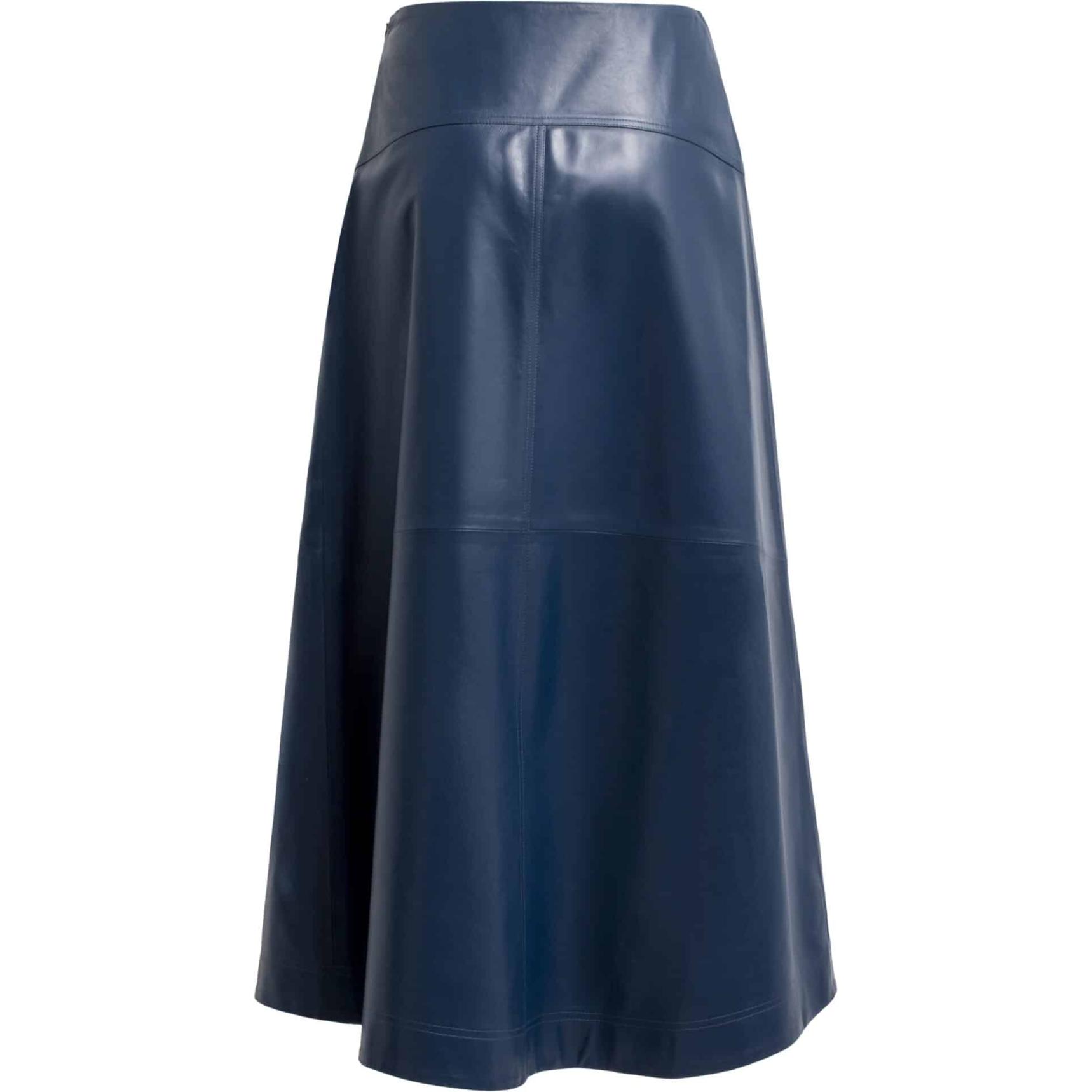 Long, flared lambs leather skirt - Popp & Kretschmer | Multibrand