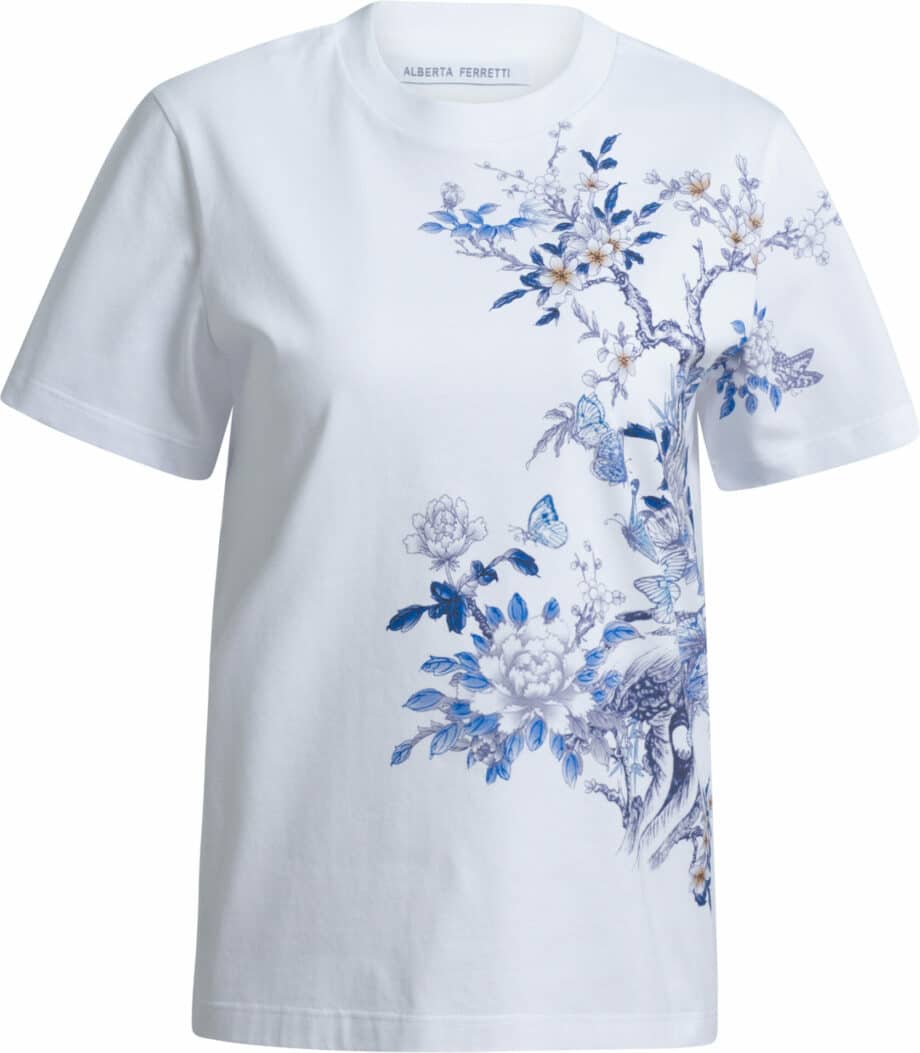 T-Shirt aus Baumwolle mit floralem Musterprint