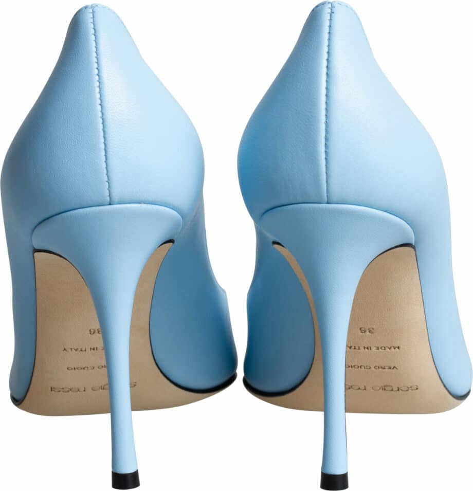 Smooth leather pumps with high heel and pointed toe cap